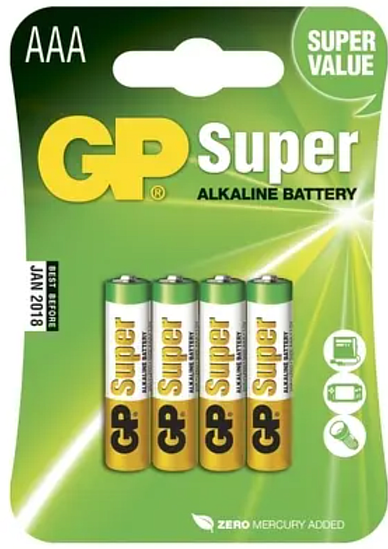 AAA GP Super LR3 Alkalisk 4-Pakk - Generelle batterier