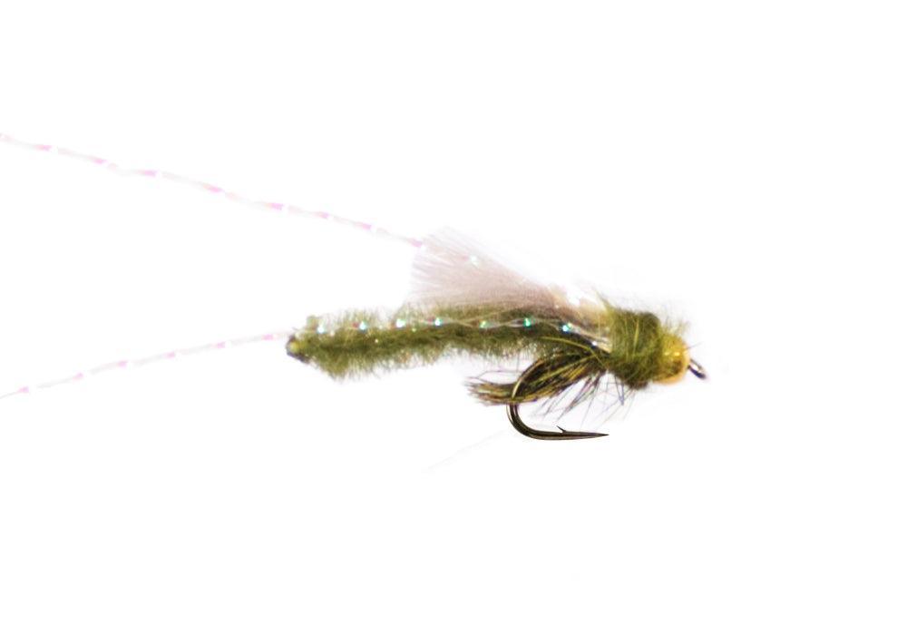 Boname Caddis Olive larveflue - Flue.no - Fiskefluer