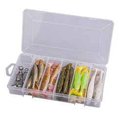 FAT MINNOW T-TAIL KIT 36pcs - Savage gear - Flue.no - Jiggboks komplett med jigger