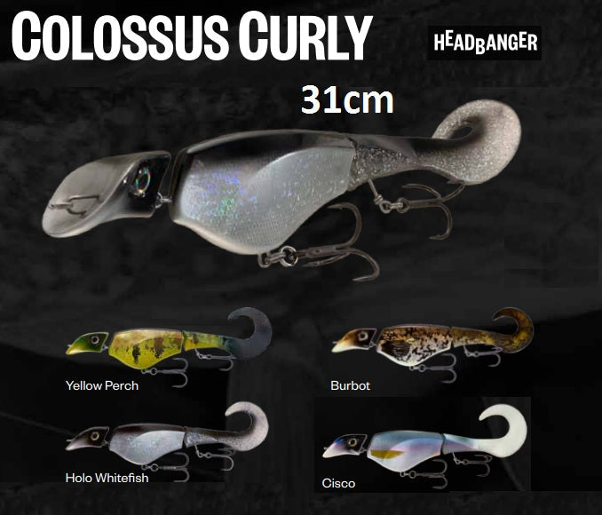 Headbanger Colossus Curly | Wobbler med jigg-hale - Flue.no - Jiggboks komplett med jigger