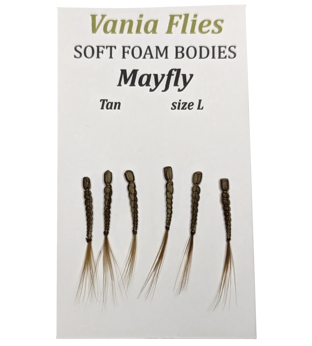 mayfly tan Vania - Soft foam bodies - Fluebindemateriell - Flue.no - Fluebindemateriell