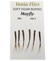 mayfly tan Vania - Soft foam bodies - Fluebindemateriell - Flue.no - Fluebindemateriell