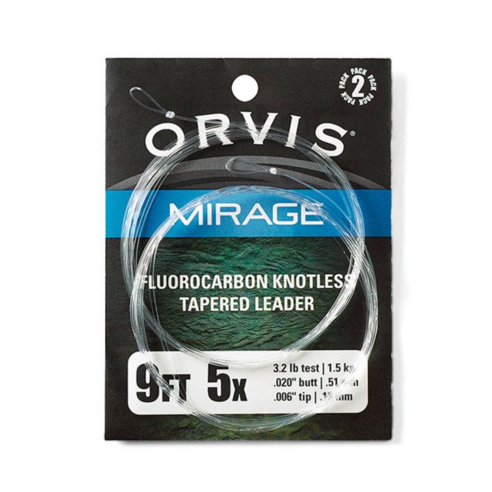 Orvis MIRAGE KNOTLESS LEADER 2 PK - Fluorcarbon - Flue.no - Fiskesener og -liner