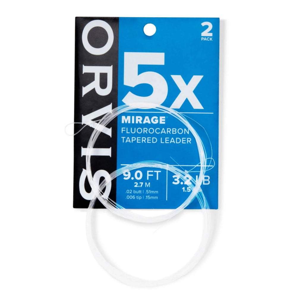 Orvis MIRAGE KNOTLESS LEADER 2 PK - Fluorcarbon - Flue.no - Fiskesener og -liner