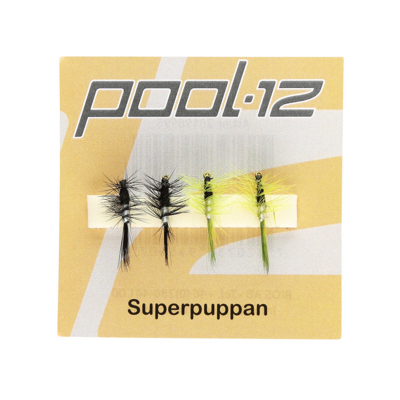 Pool 12 | Fluesett Superpuppan 4 Pack - Flue.no - Fiskefluer