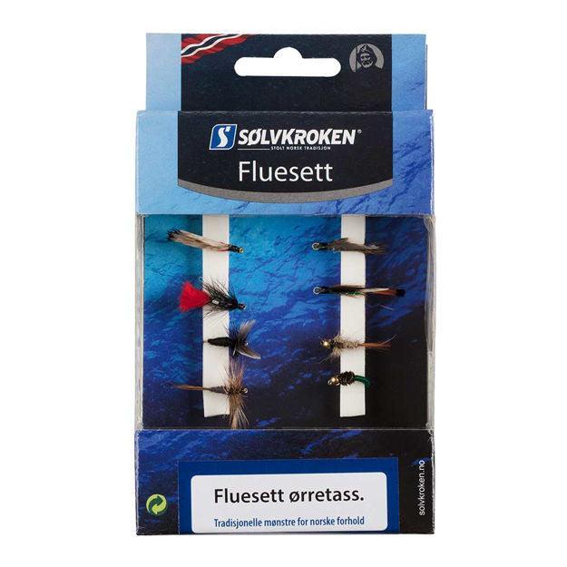 Sølvkroken | Fluesett Ørret assorterte - Flue.no - Fiskefluer
