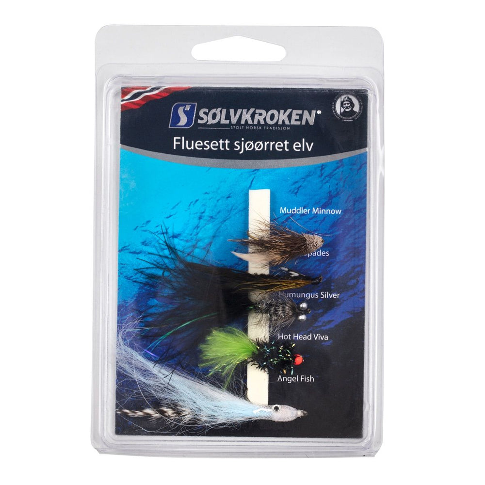 Sølvkroken | Fluesett sjøørret elv - Flue.no - Fiskefluer