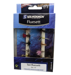 Sølvkroken | Tørrflue sett Krok 12 A10 - Flue.no - Fluesett