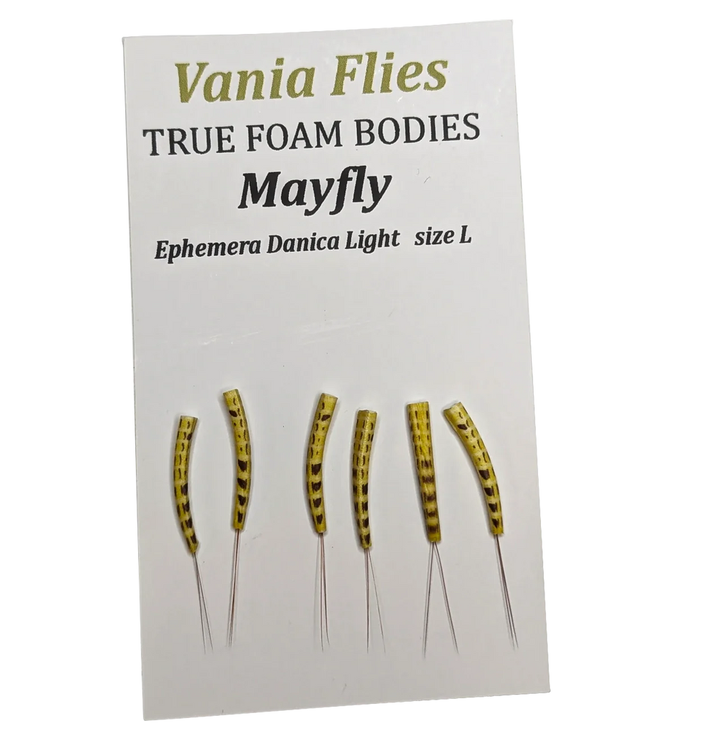 Vania Ephemera danica light mayfly - true foam bodies - Fluebindemateriell - Flue.no - Fluebindemateriell