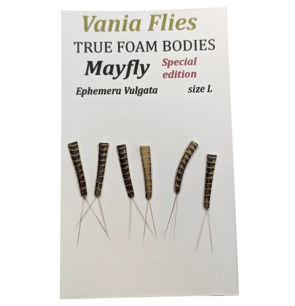 Vania Ephemera Vulgata mayfly - true foam bodies - Fluebindemateriell - Flue.no - Fluebindemateriell
