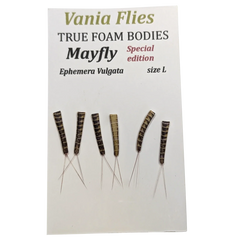 Vania Ephemera Vulgata mayfly - true foam bodies - Fluebindemateriell - Flue.no - Fluebindemateriell
