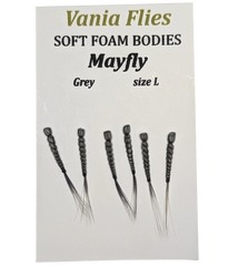 Vania Mayfly Grey - Soft foam bodies Fluebindemateriell - Flue.no - Fluebindemateriell