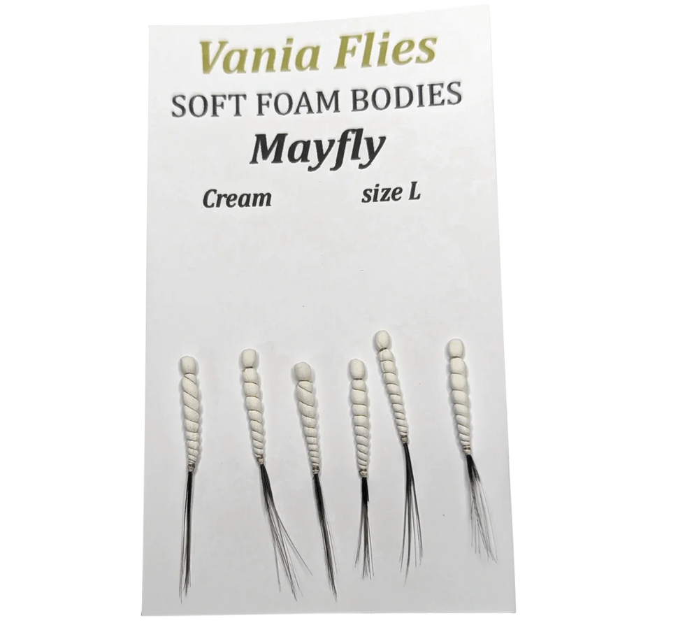 Vania Mayfly White - Soft foam bodies - Fluebindemateriell - Flue.no - Fluebindemateriell
