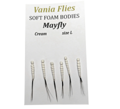Vania Mayfly White - Soft foam bodies - Fluebindemateriell - Flue.no - Fluebindemateriell