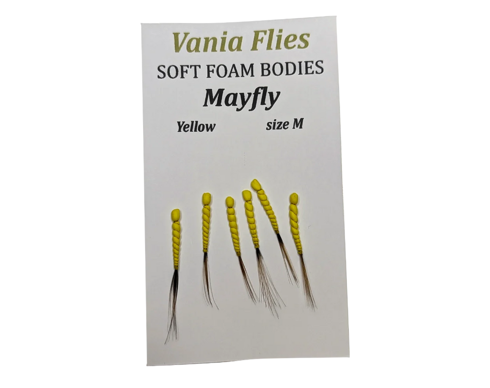 Vania Mayfly Yellow - Soft foam bodies - Fluebindemateriell - Flue.no - Fluebindemateriell