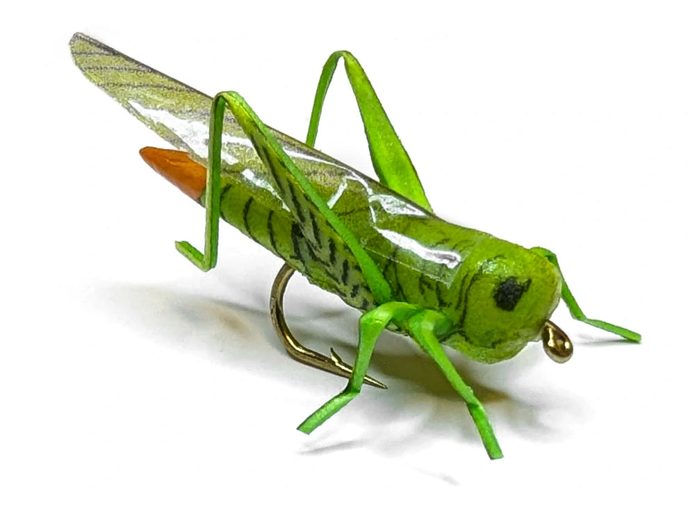 Vania | Flying Hopper Hot Tail Green - Gresshoppe - Flue.no - Fiskefluer