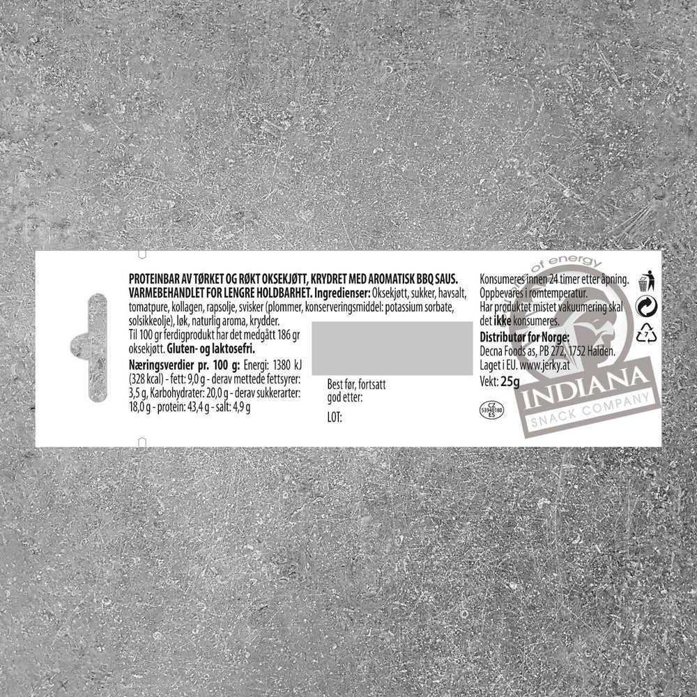 Biff Bar (Jerky Bar) BBQ 25g - Flue.no - turmat