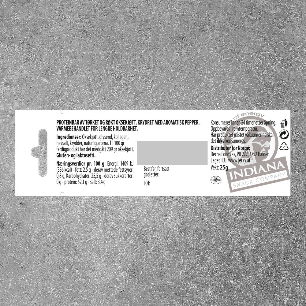 Biff Bar (Jerky Bar) Pepper 25g - Flue.no - turmat