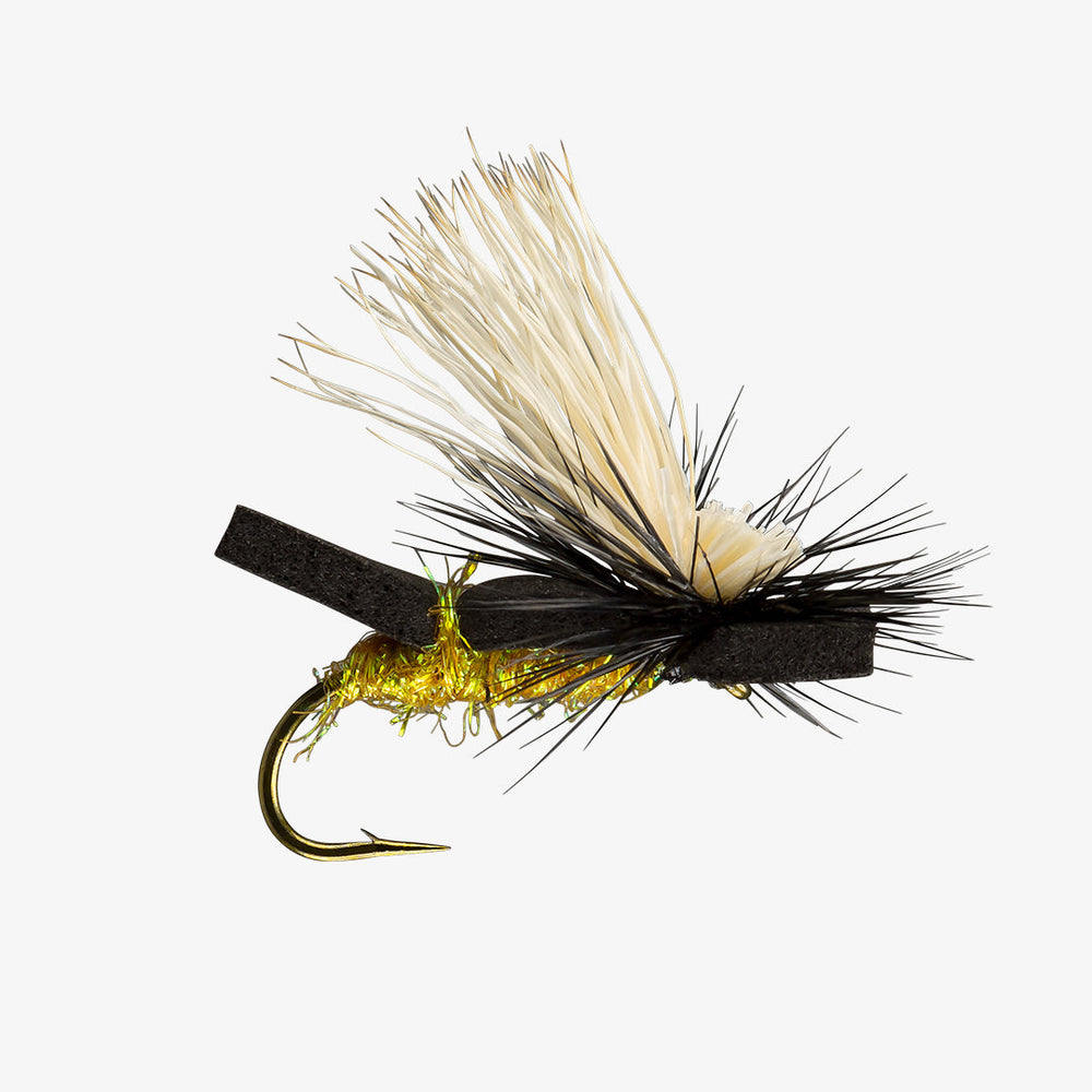 Foam Skater Fly Sparkle Yellow | Trout-O-File - Flue.no - Fiskefluer