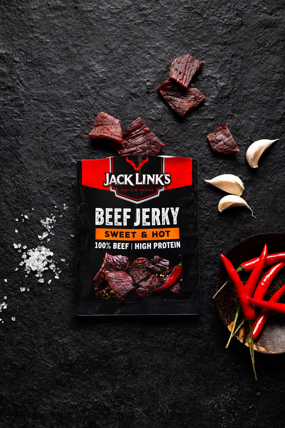Jack Link's Beef Jerky Sweet & Hot - Flue.no - turmat