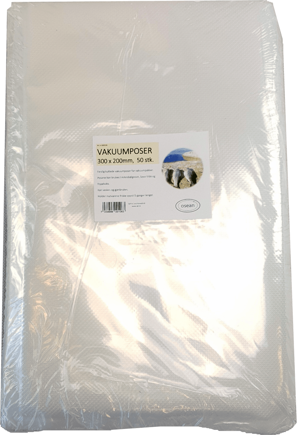 Vakuumpose 30x20cm 50pk | Ferdigkuttet vakuumpose - Flue.no - Tilbehør for vakuummaskiner