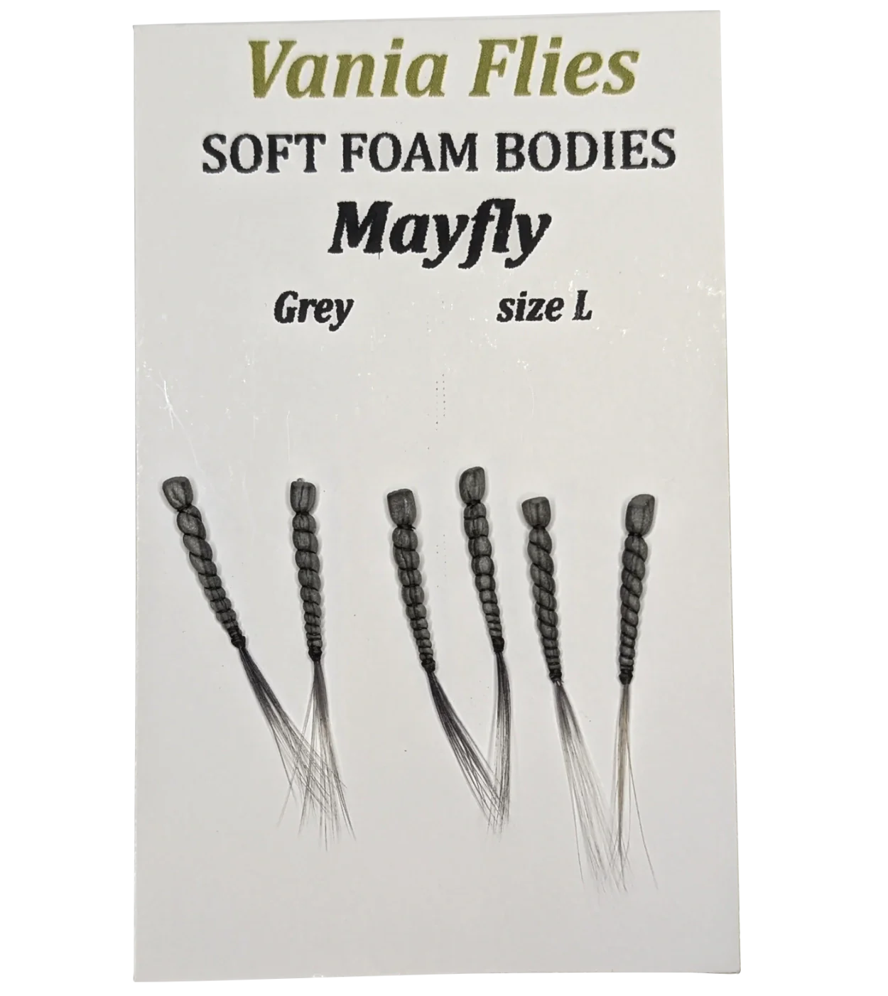 Vania Mayfly Grey - Soft foam bodies Fluebindemateriell - Flue.no - Fluebindemateriell
