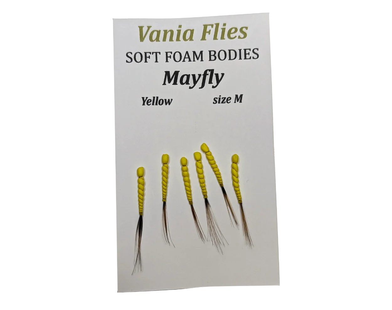 Vania Mayfly Yellow - Soft foam bodies - Fluebindemateriell - Flue.no - Fluebindemateriell